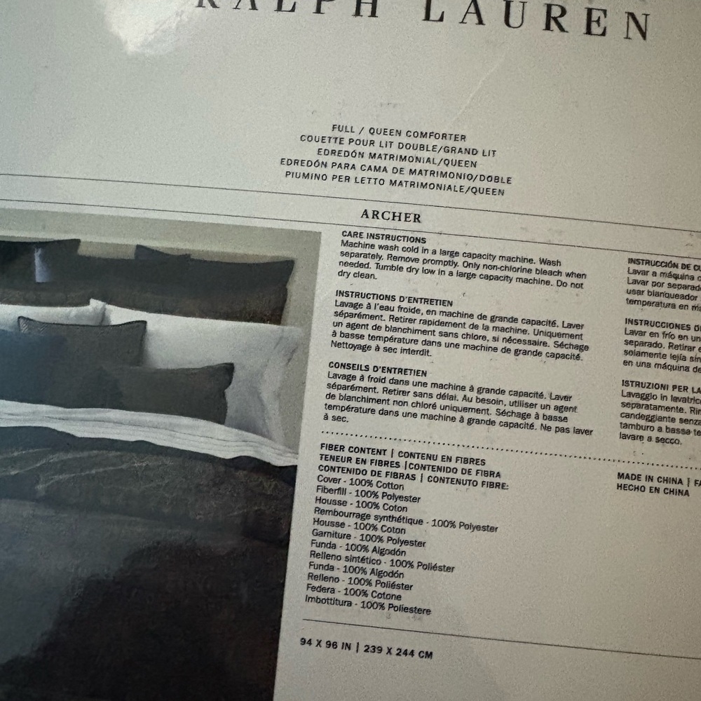 Ralph Lauren Archer Foulard Full / Queen Comforter Navy MU Msrp $475 - Picture 5 of 8